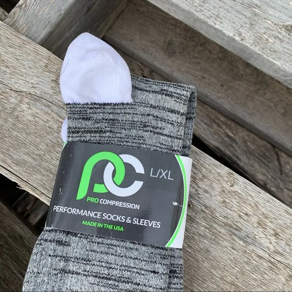 Pro Compression Over The Calf gray tall socks